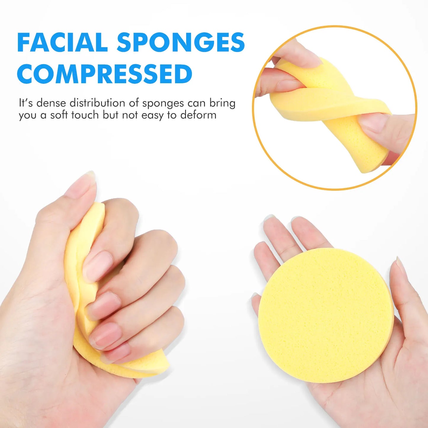 50pcs Facial Sponge Compressed PVA Professional Makeup Remover Washing Face Sponges Exfoliating Cleansing Spa Pads Clean Puff