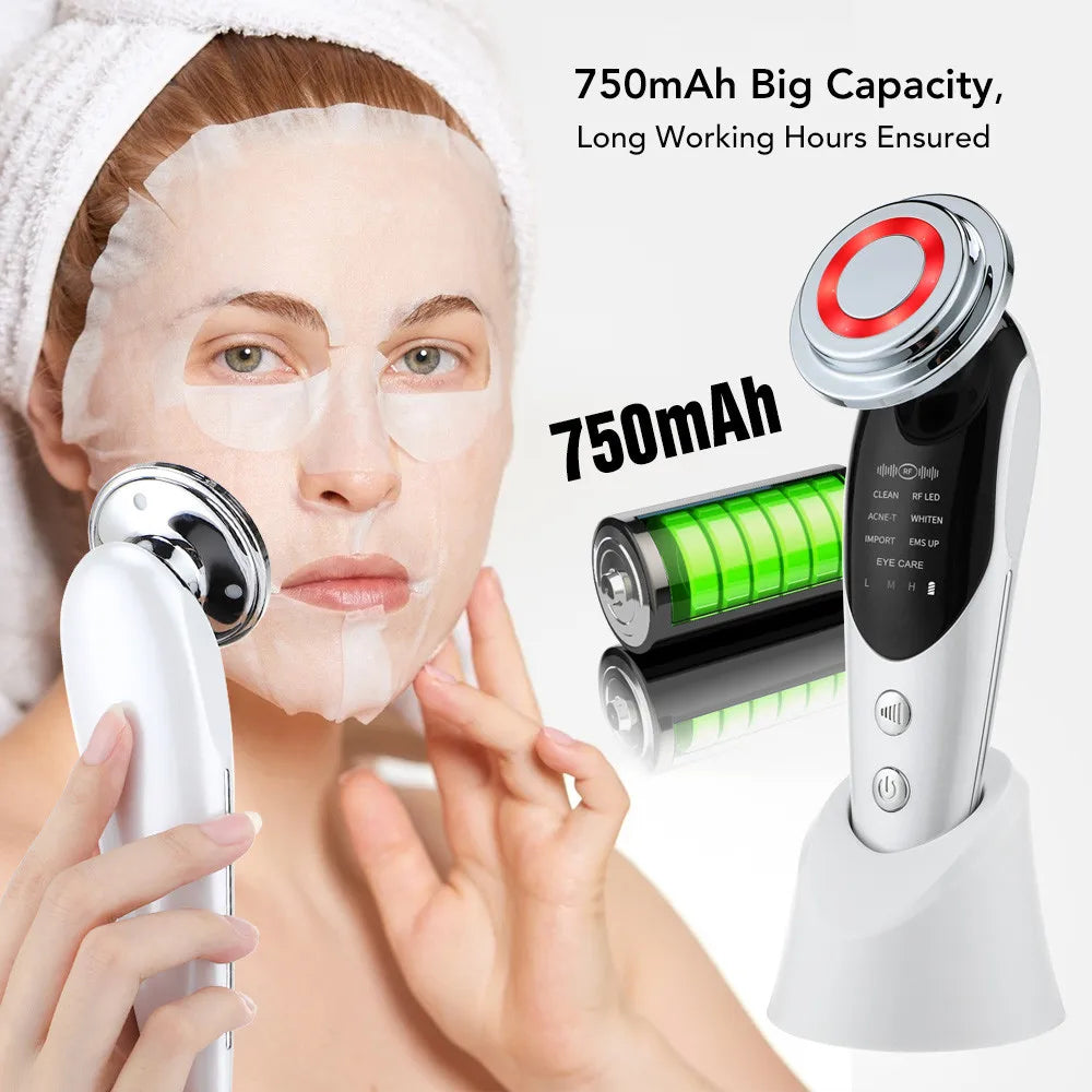 7 in 1 Face Lifting Device EMS Microcurrent Skin Rejuvenation LED Facial Neck Firming Massager Face Beauty Care Apparatus