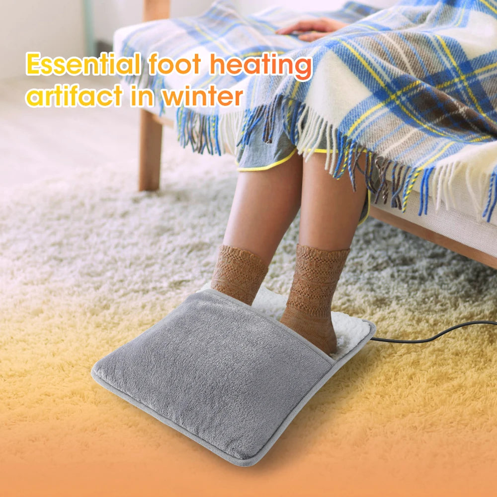 Winter Electric Foot Heating Pad USB Charging Washable Soft Plush 9 Gears Temperature Foot Heater Home Office Foot Warming Mat